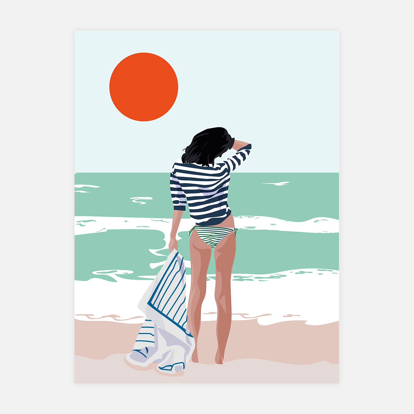 Direction la plage d'Anglet - Illustration d'art