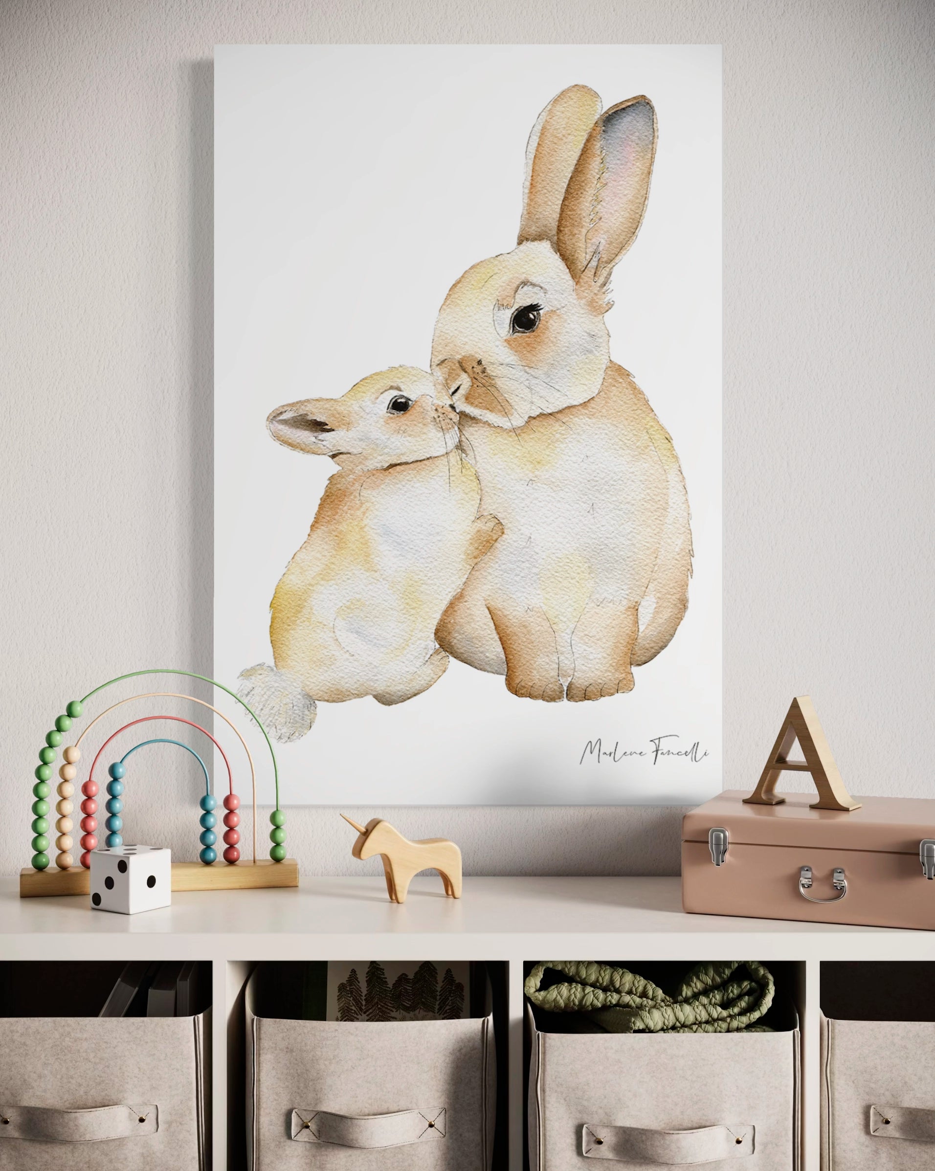 Famille lapin - Peinture et illustration d'art