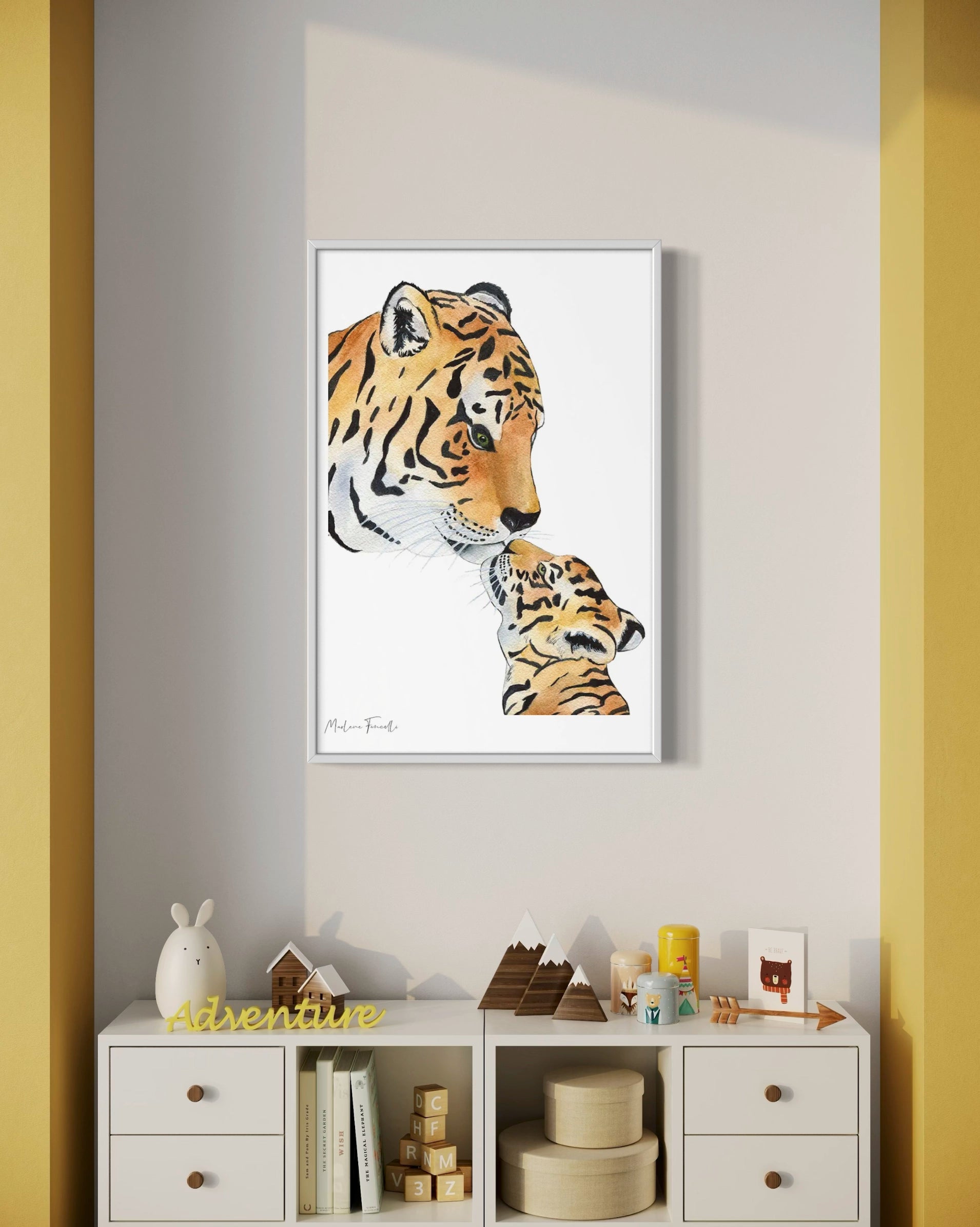 Famille tigre - Peinture et illustration d'art
