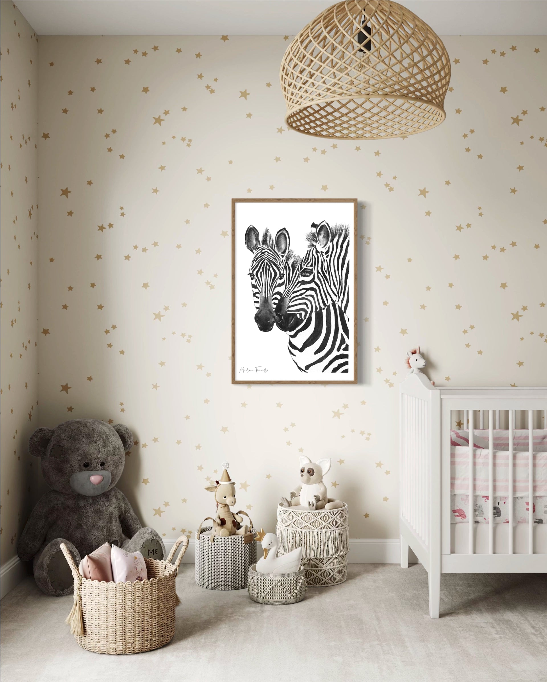 Famille Zèbre - Peinture et illustration d'art