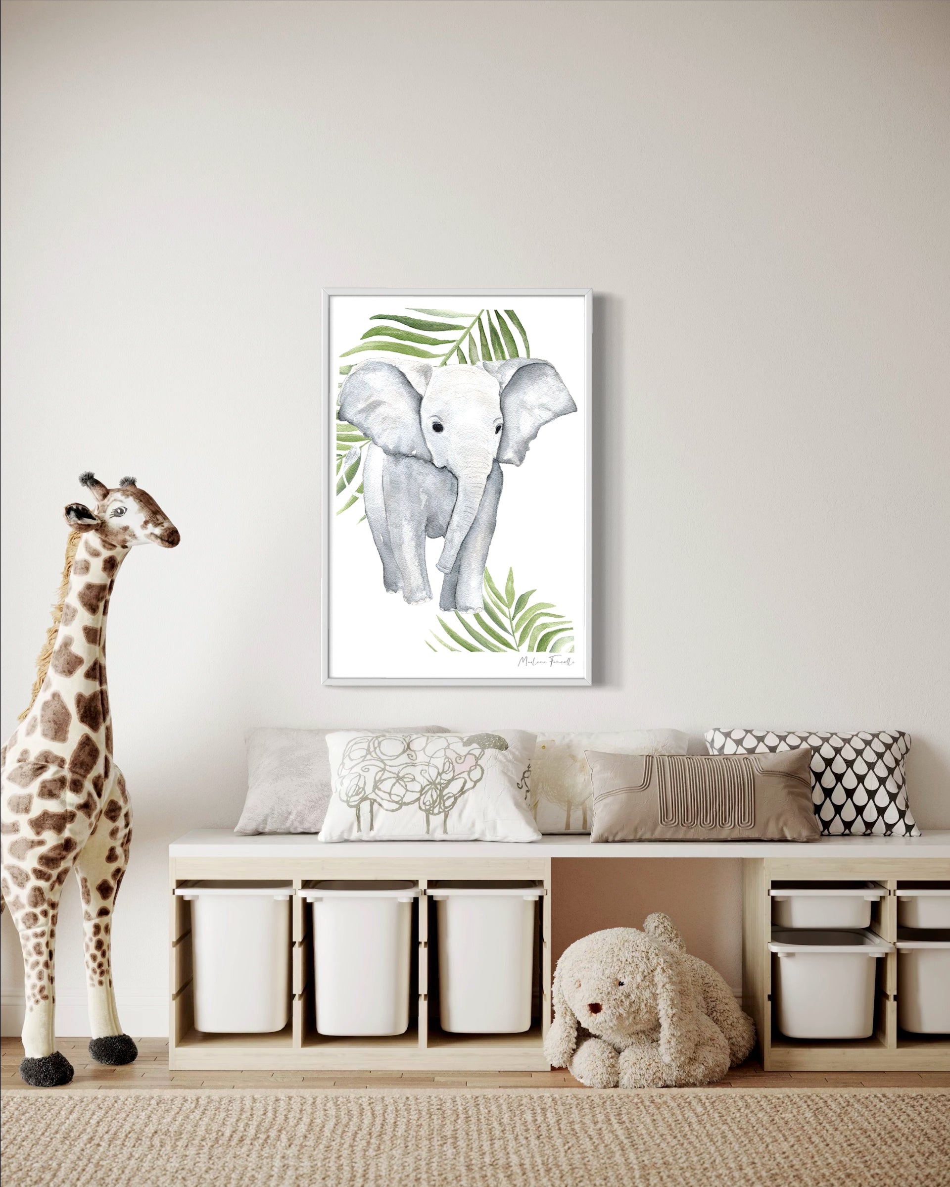 Louis l'éléphant - Peinture et illustration d'art