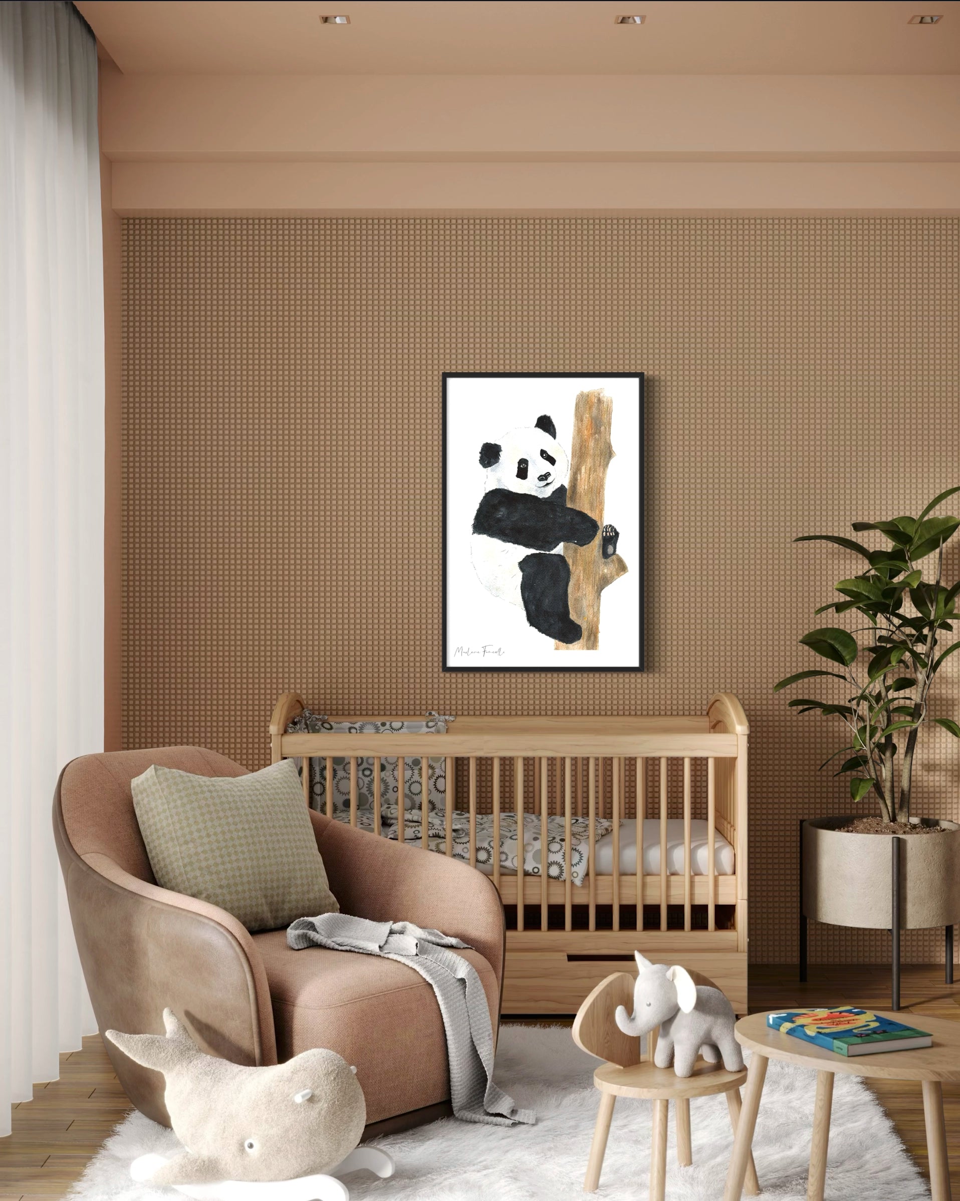 Roméo le panda - Peinture et illustration d'art