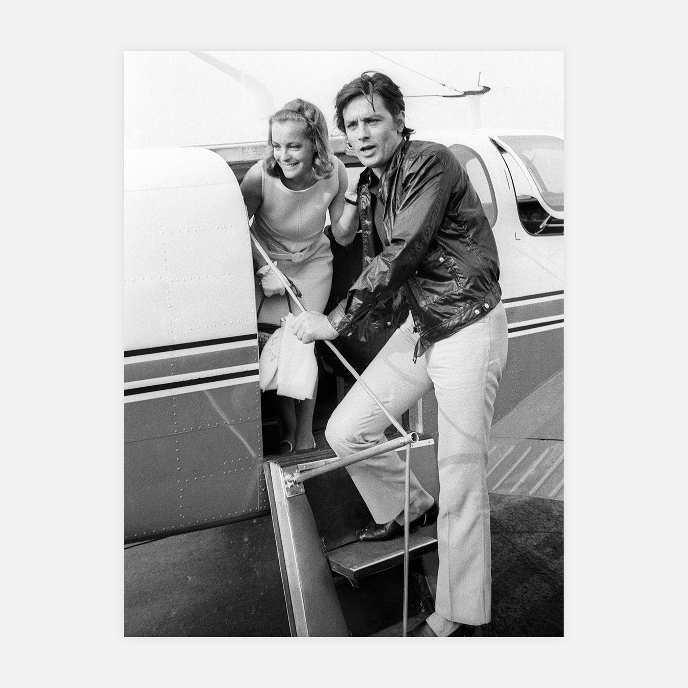 Romy Schneider et Alain Delon à Nice - Photo d'art