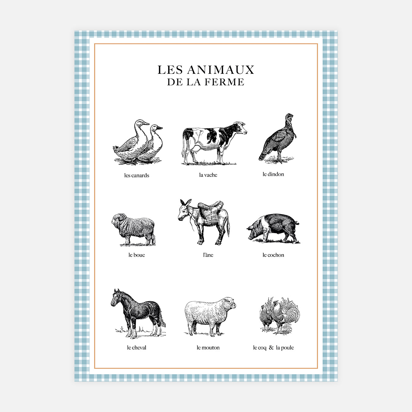 Les animaux de la ferme - Illustration d'art