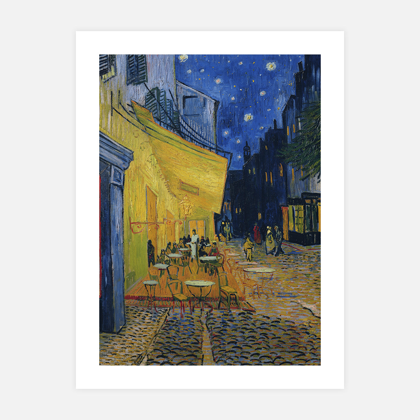 Terrasse du café le soir - Peinture d'art