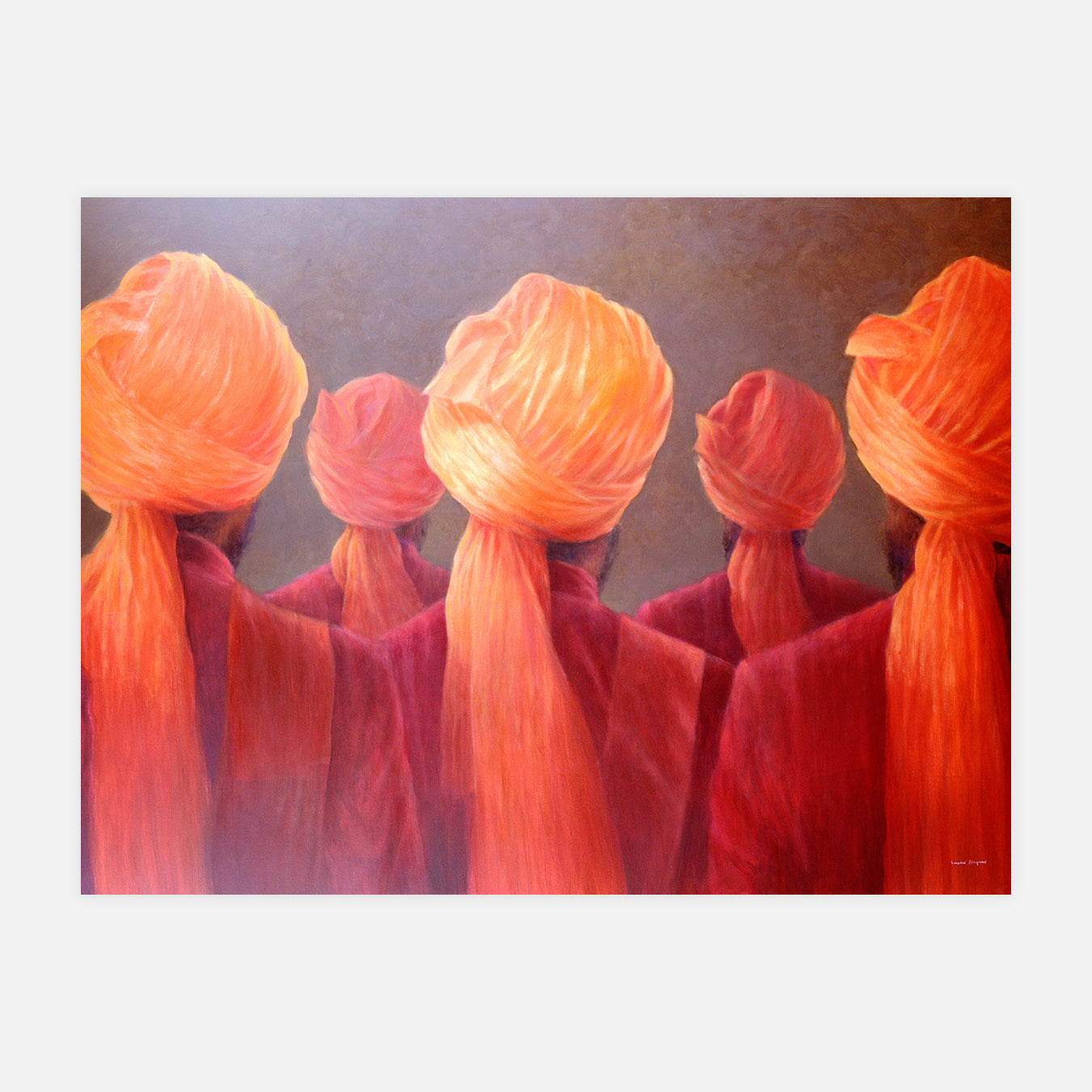 Les cinq têtes - Peinture d'art