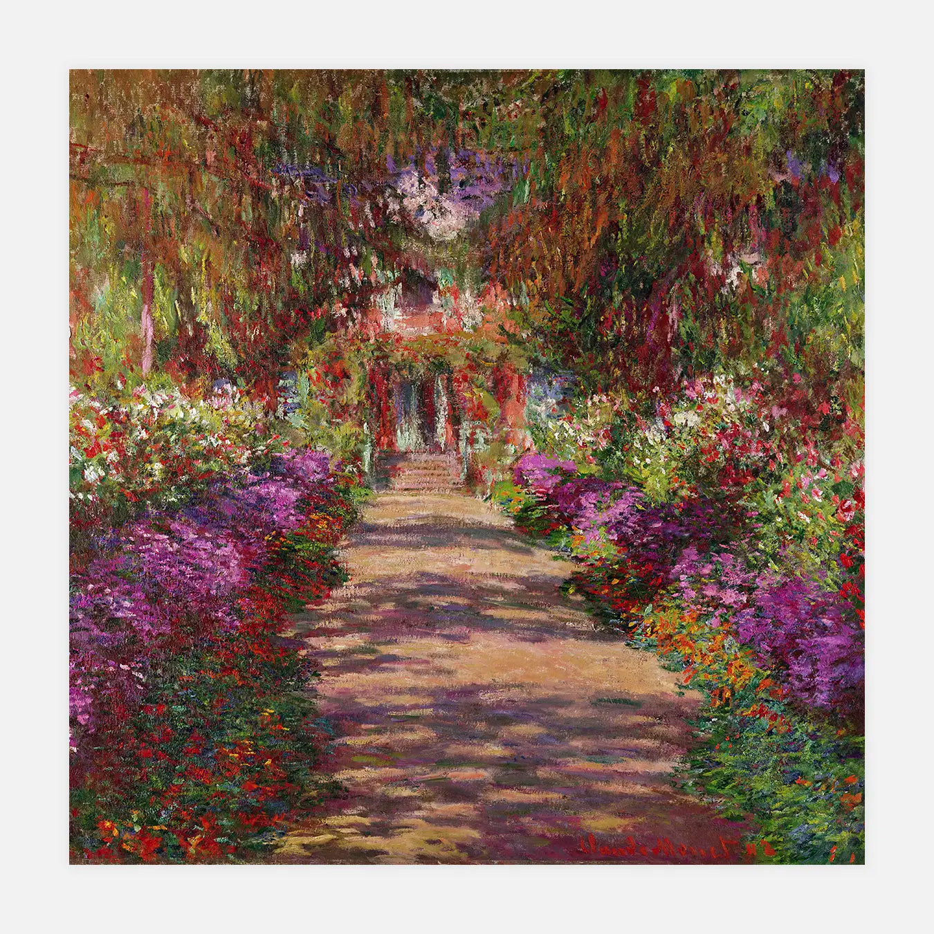 Une allée dans le jardin de Monet - Peinture d'art