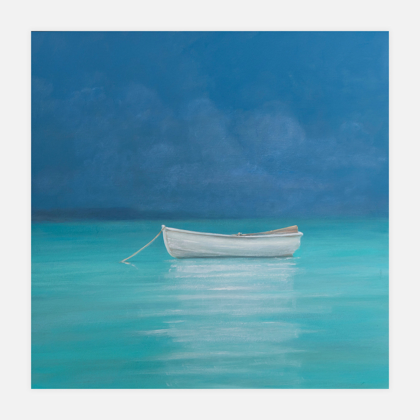 Bateau blanc - Peinture d'art