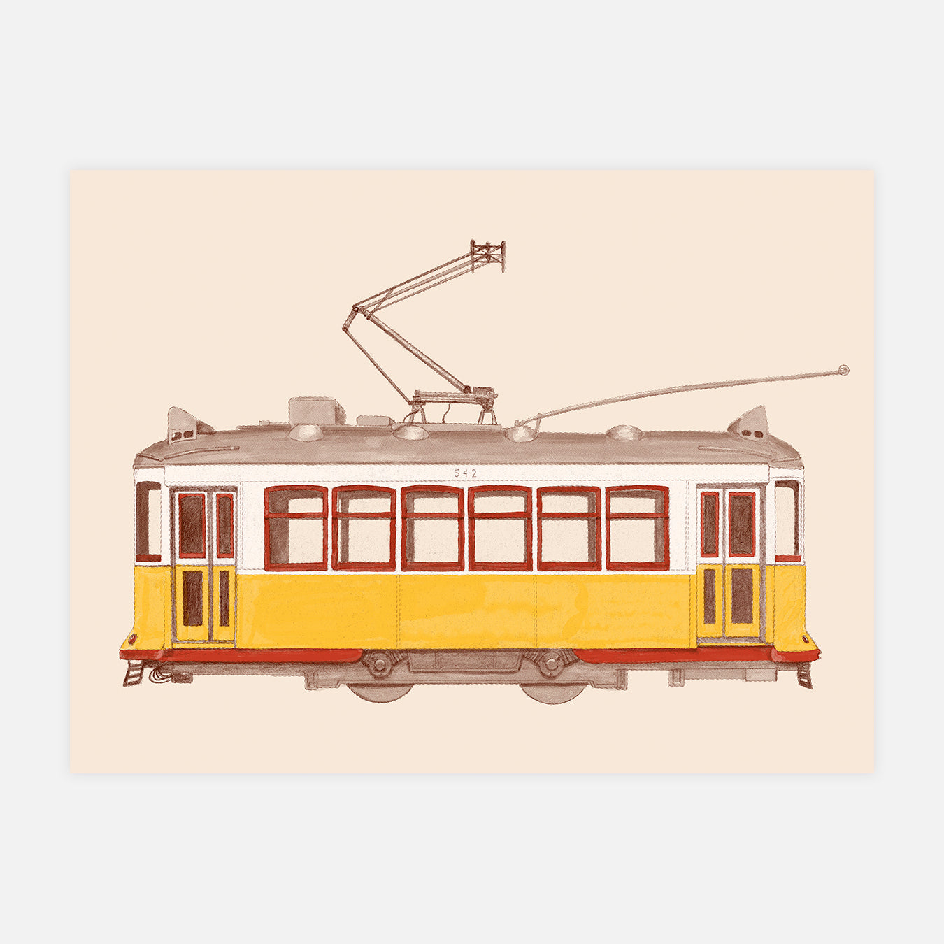 Le tram de Lisbonne - Illustration d'art