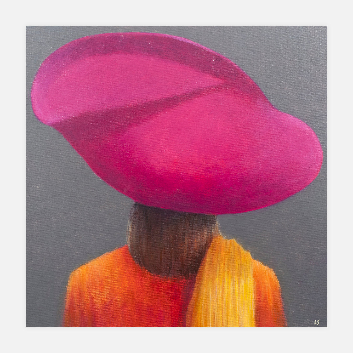 Chapeau magenta - Peinture d'art