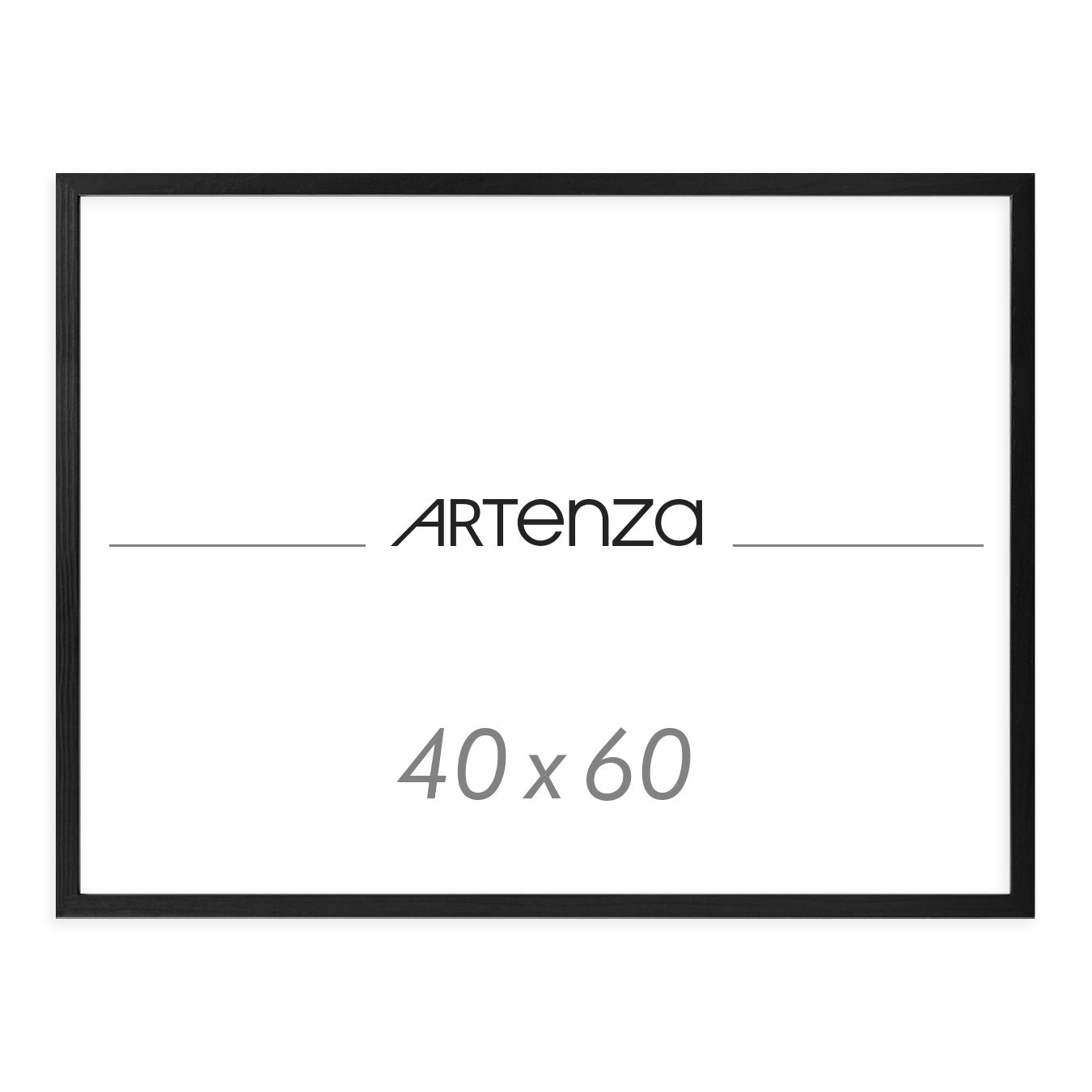 Cadre paysage noir en bois