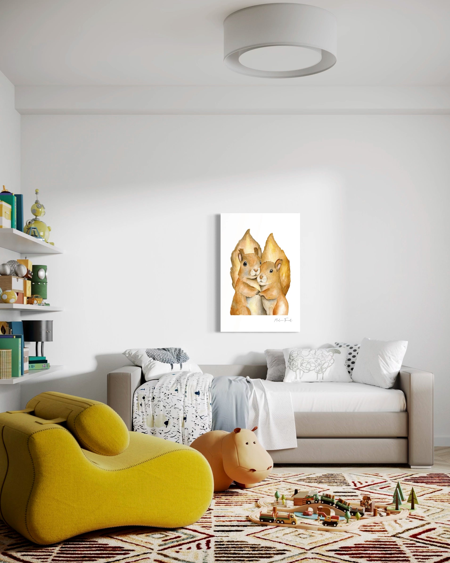 Famille écureuil - Peinture et illustration d'art