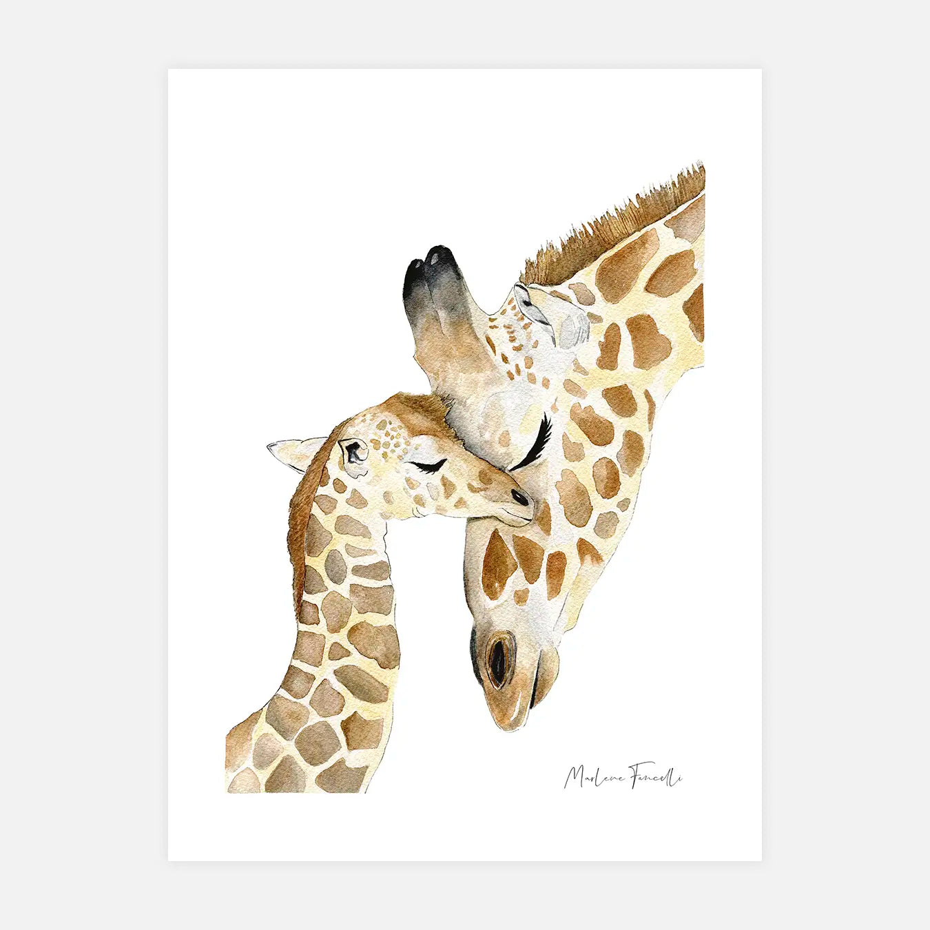 Famille Girafe - Peinture et illustration d'art