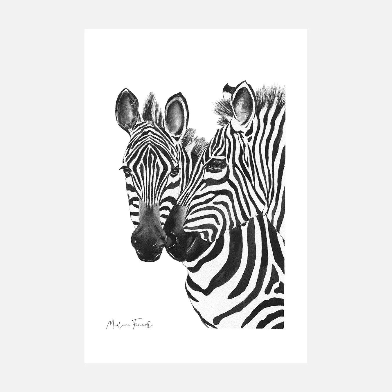 Famille Zèbre - Peinture et illustration d'art