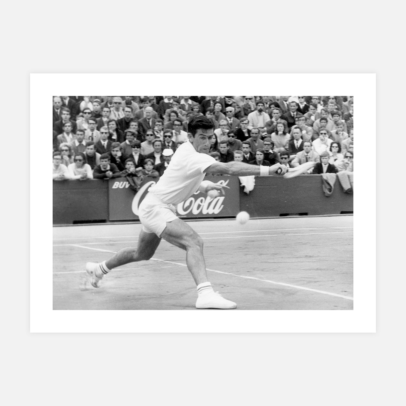 Le tennisman australien Ken Rosewall à Roland Garros - Photo d'art