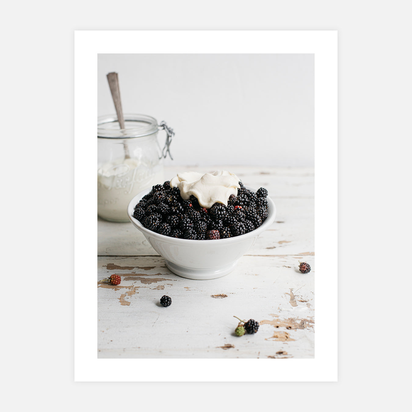 Mûres et crème fraîche - Photo d'art