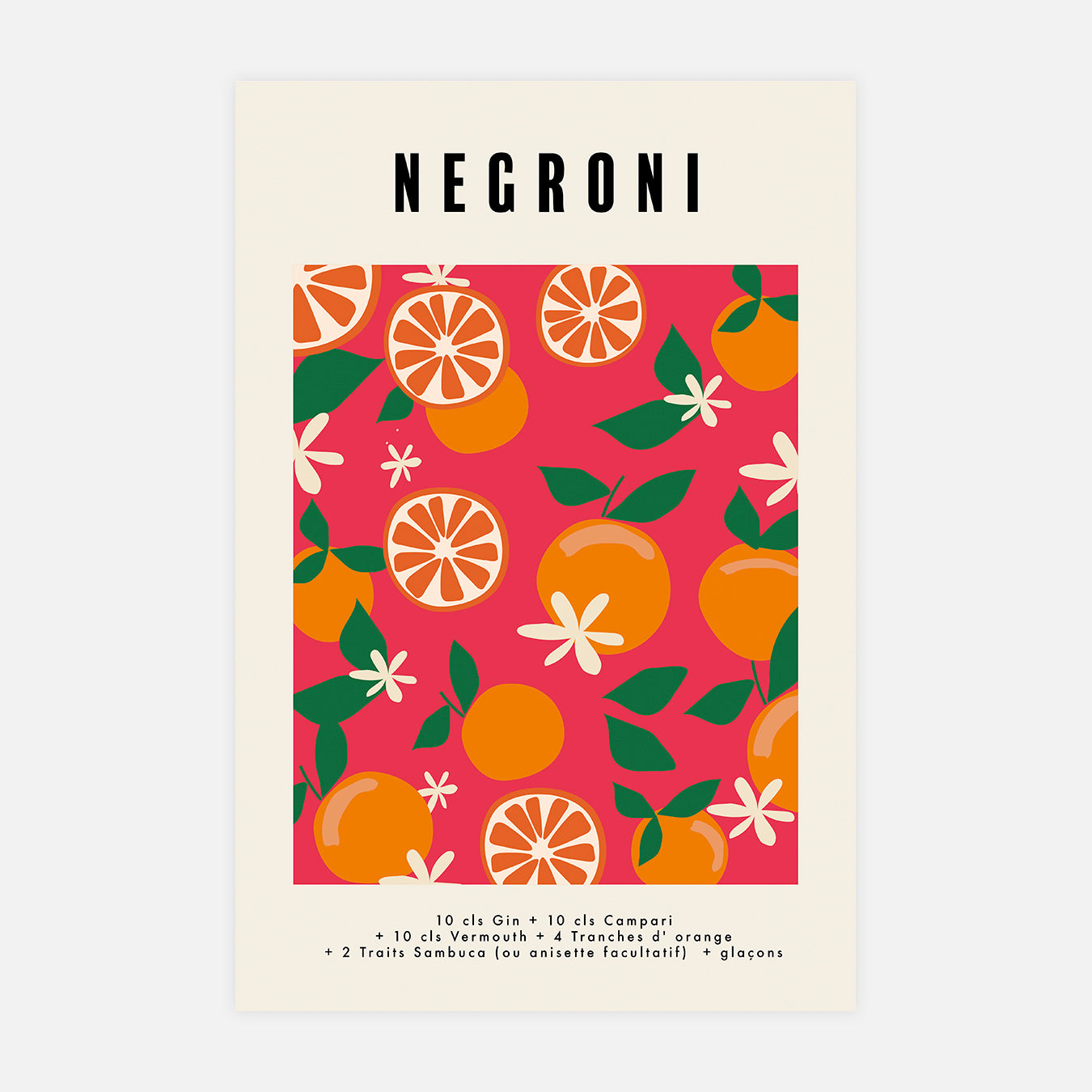 Cocktail Negroni - Illustration d'art