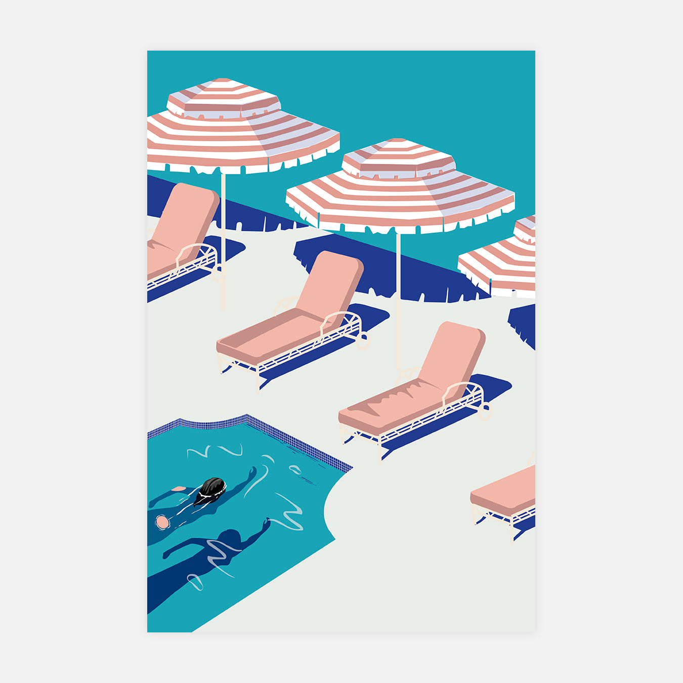 La piscine - Illustration d'art