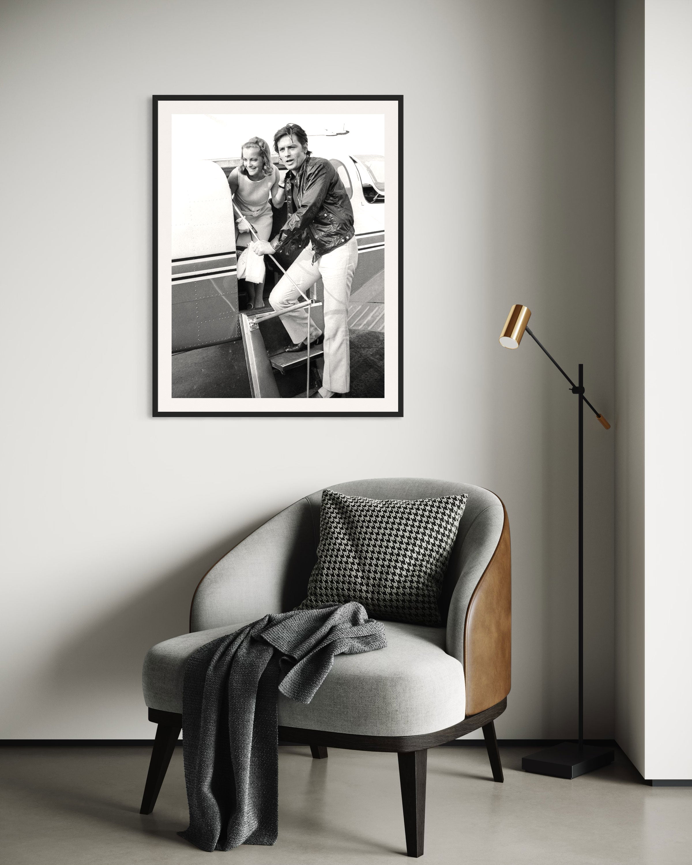 Romy Schneider et Alain Delon à Nice - Photo d'art