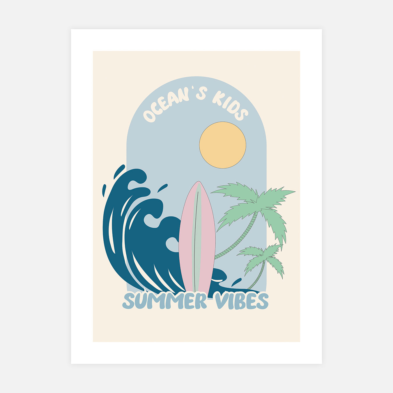 Summer vibes and Ocean Kids - Illustration d'art