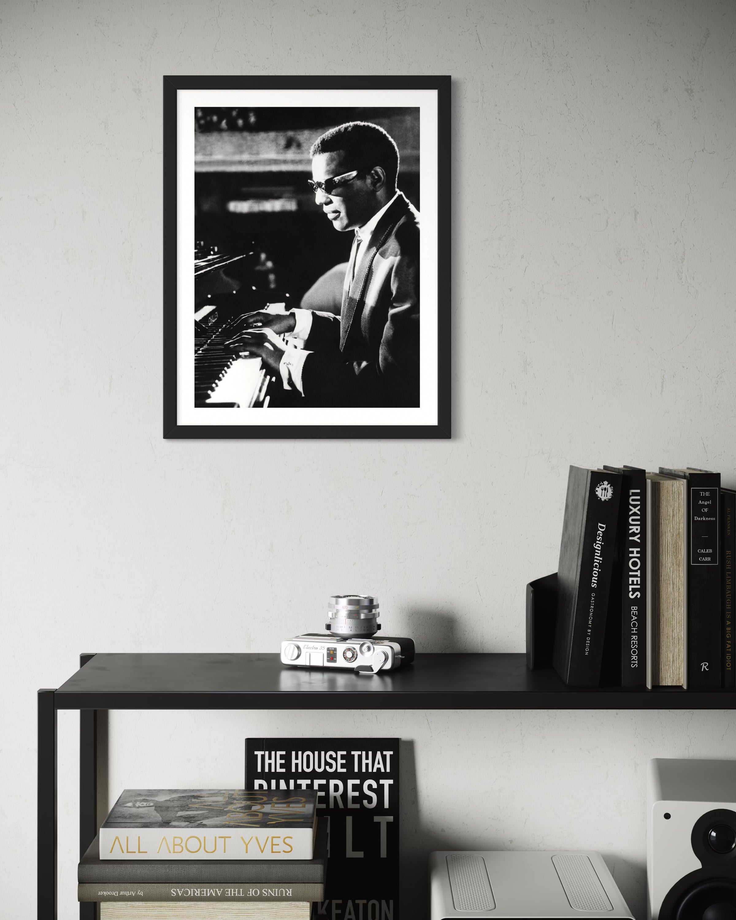 Ray Charles au piano - Photo d'art