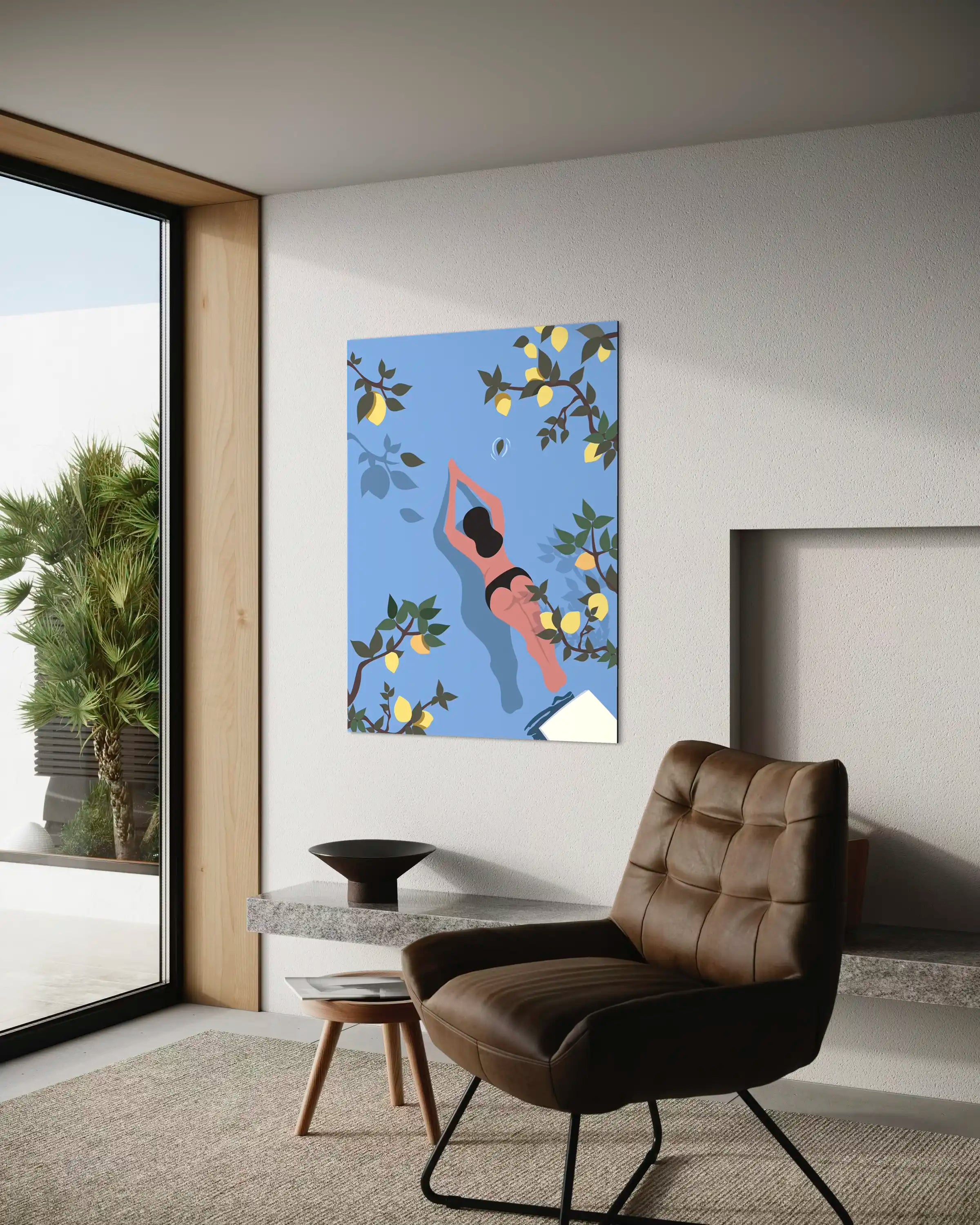 Baignade et citron - Illustration d'art