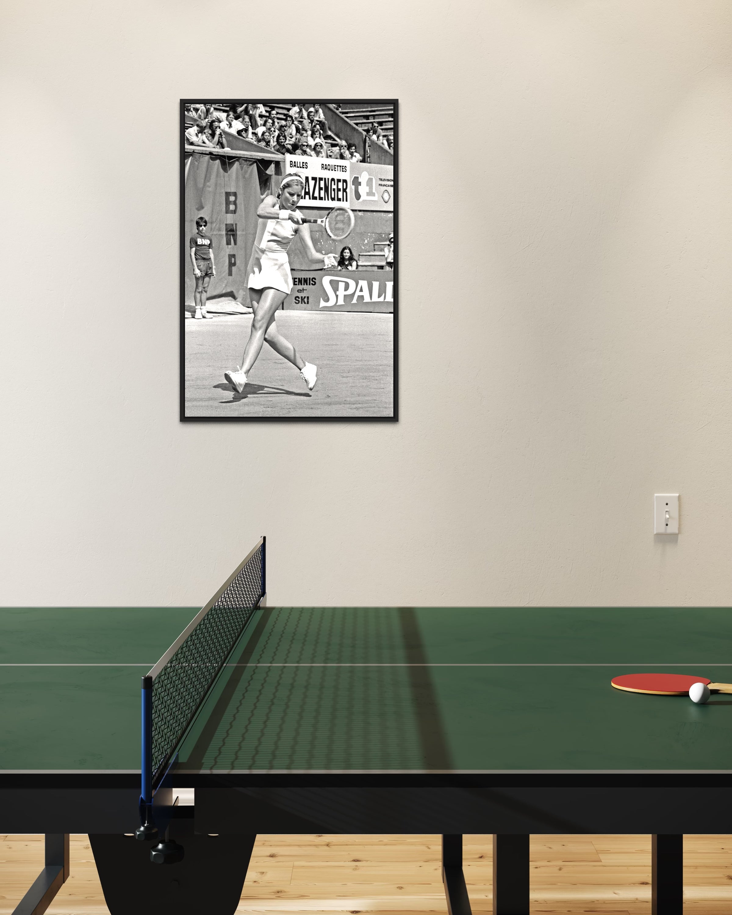 La joueuse de tennis Chris Evert Lloyd à Roland Garros - Photo d'art