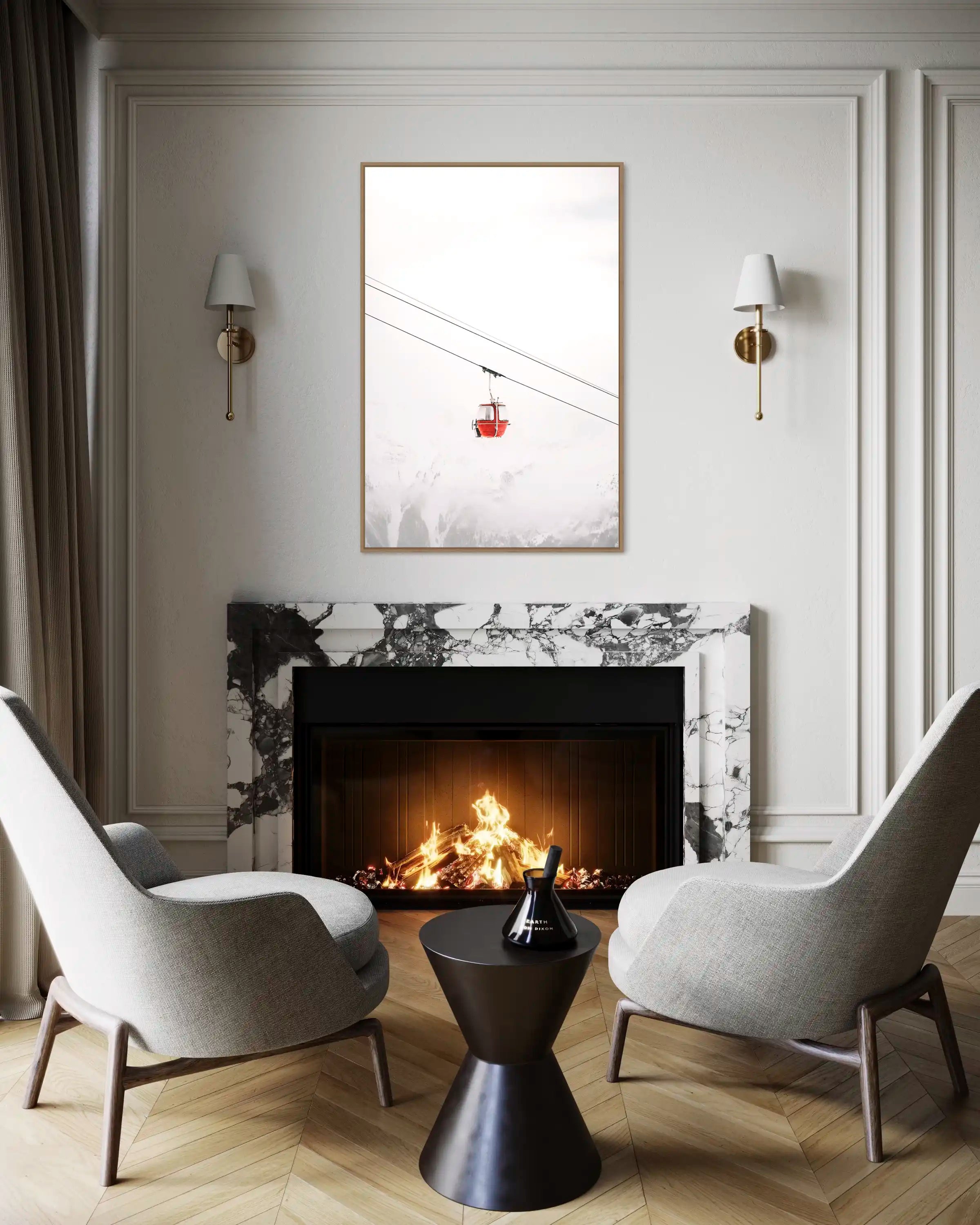 Télécabine rouge - Photo d'art