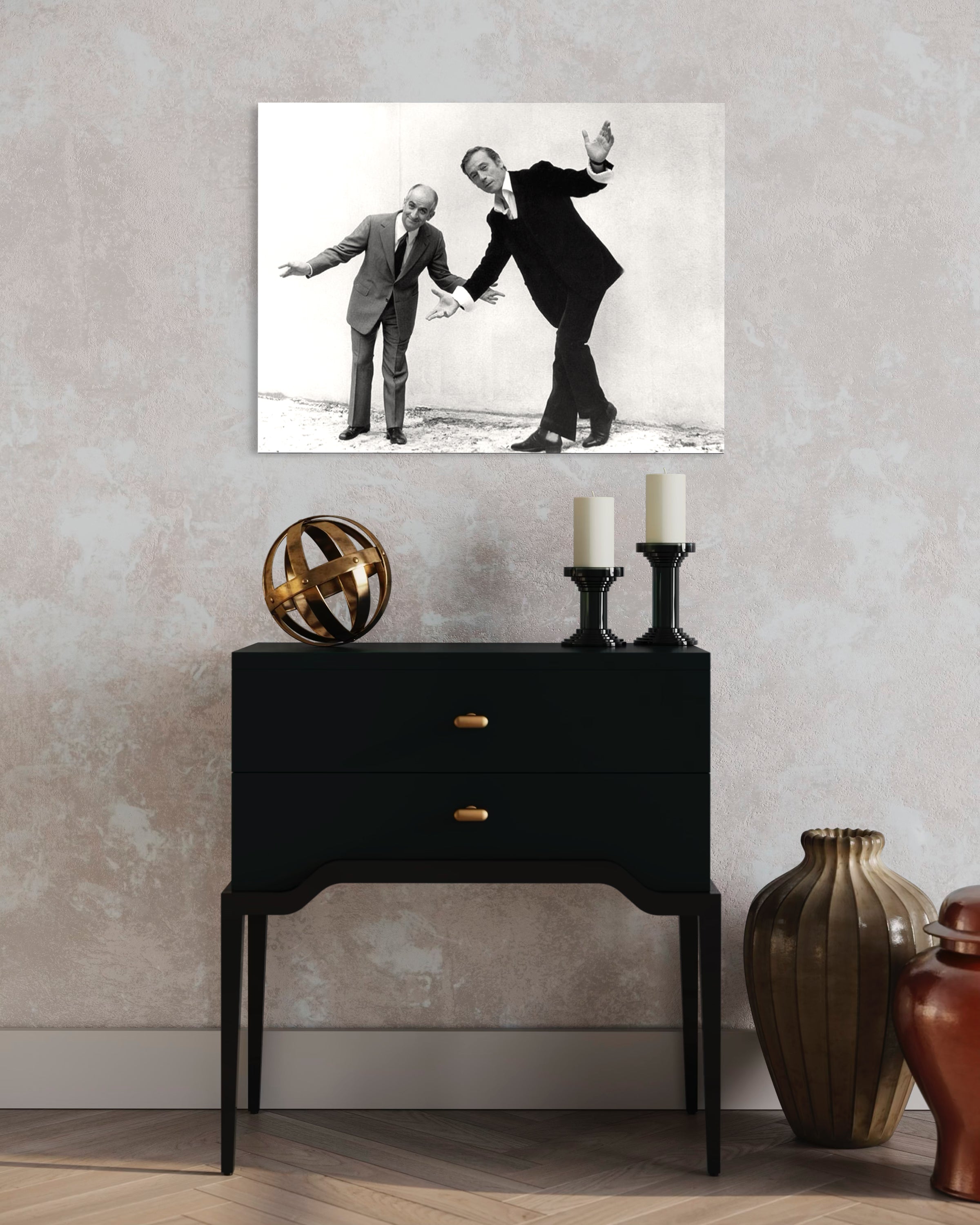 Louis de Funès et Yves Montand - Photo d'art