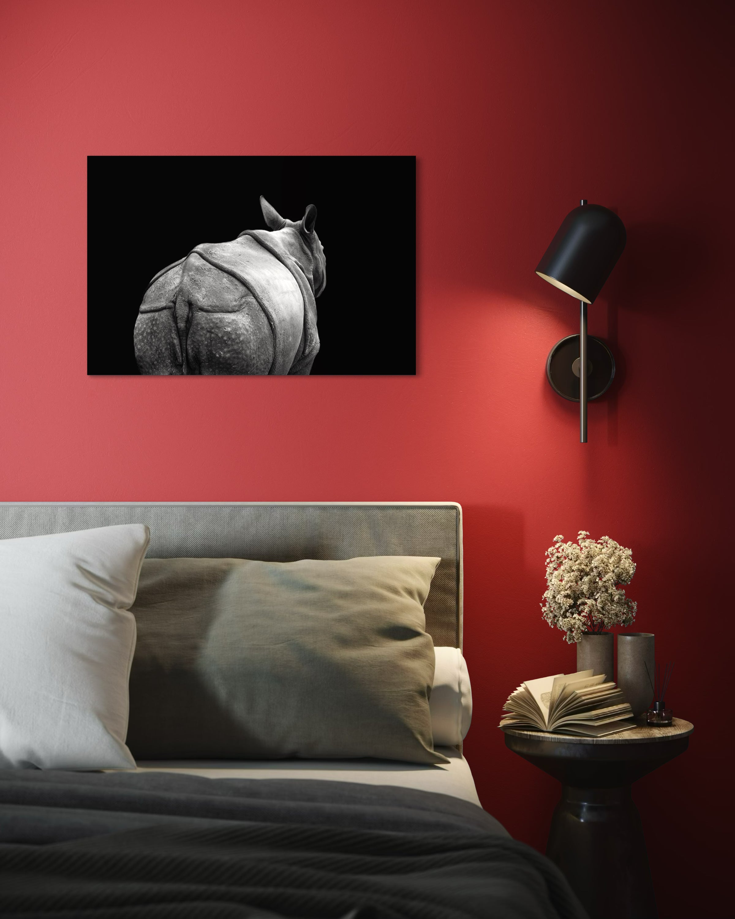 Départ du jeune rhinocéros - Photo d'art