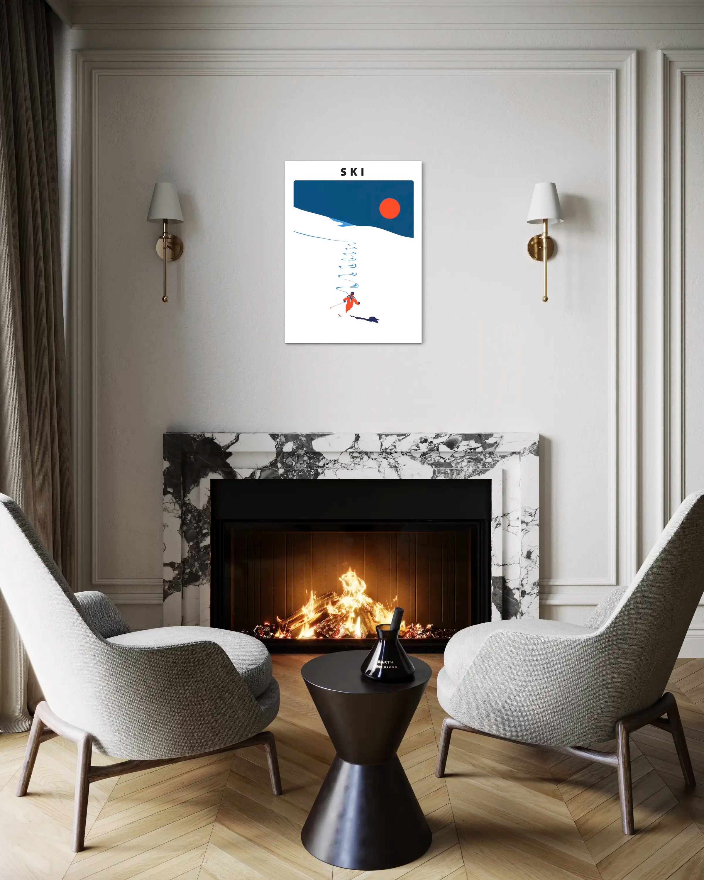 Ski - Illustration d'art