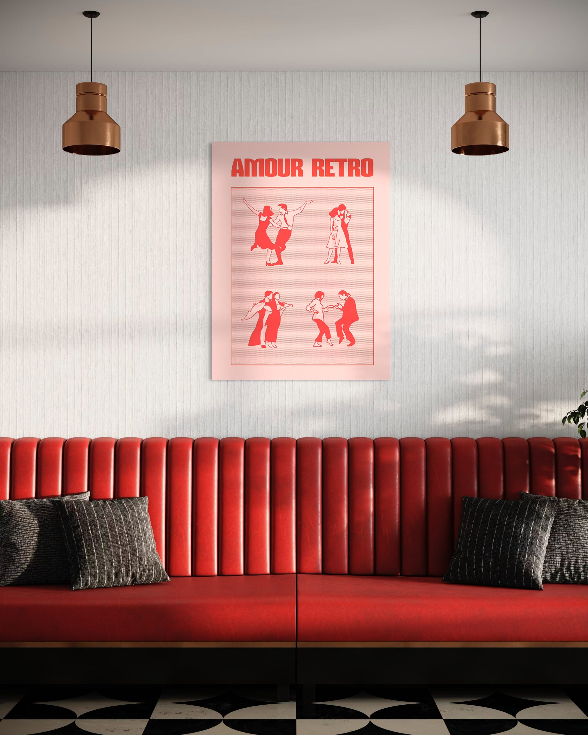 Amour rétro - Illustration d'art