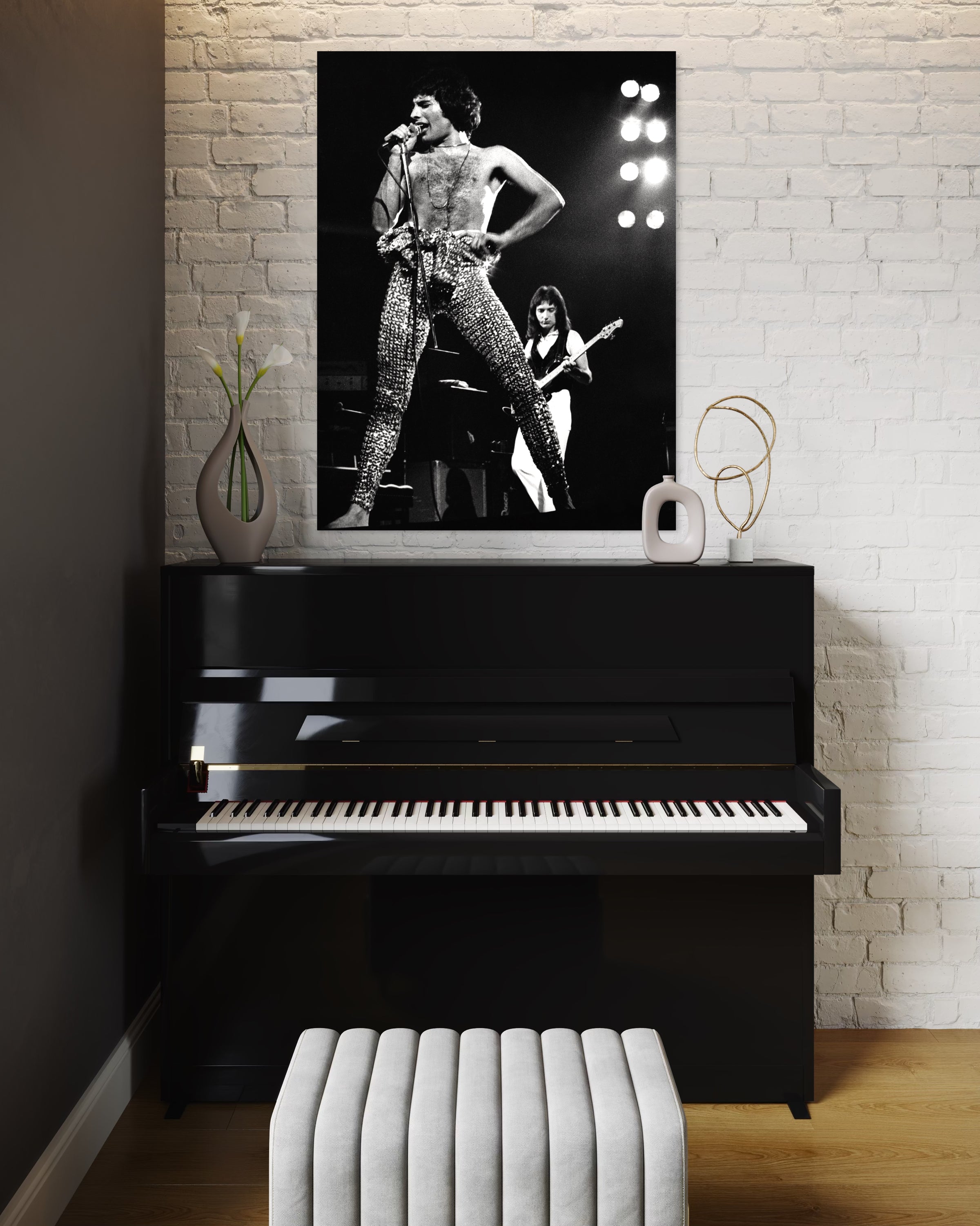 Freddie Mercury en concert à Londres - Photo d'art