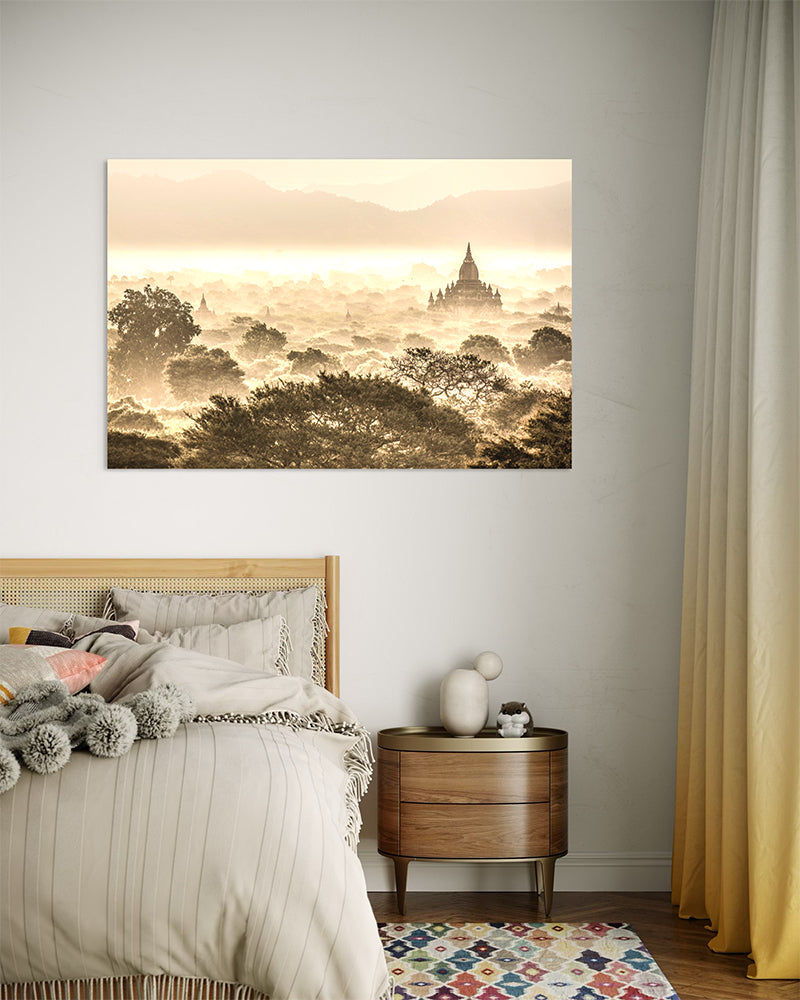 Dans la brume de Bagan - Photo d'art