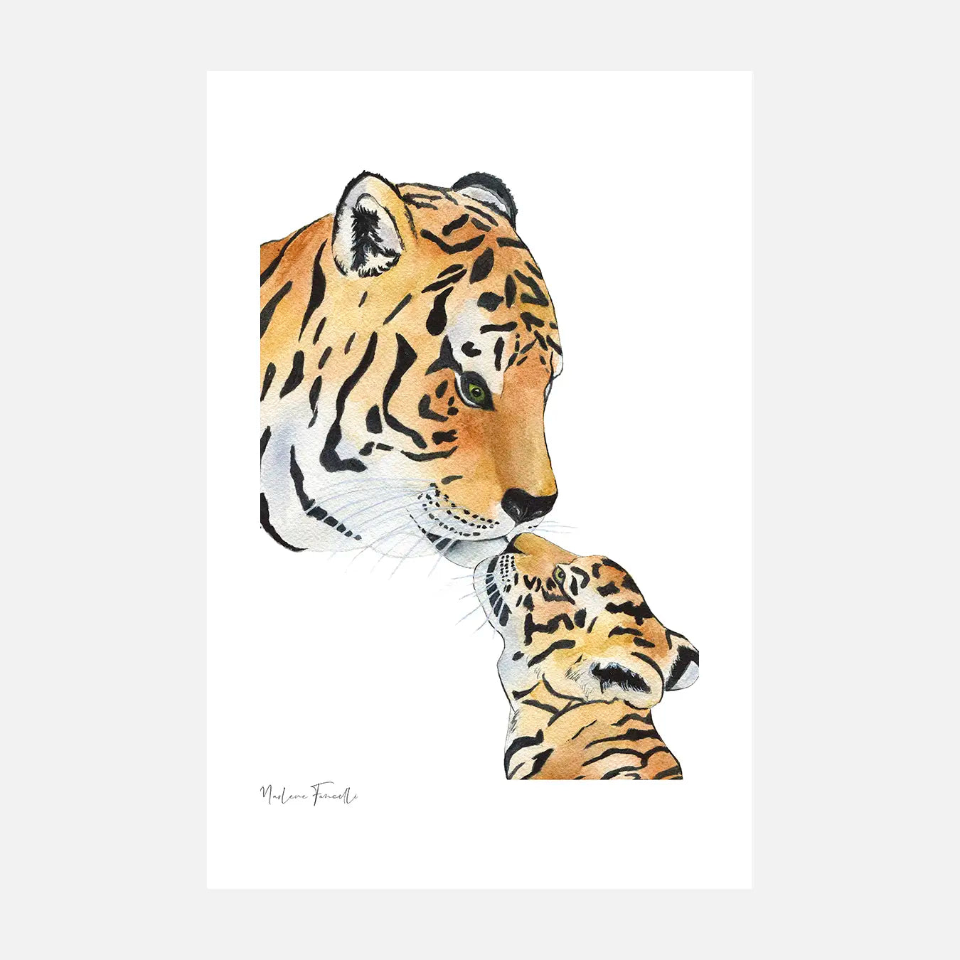 Famille tigre - Peinture et illustration d'art