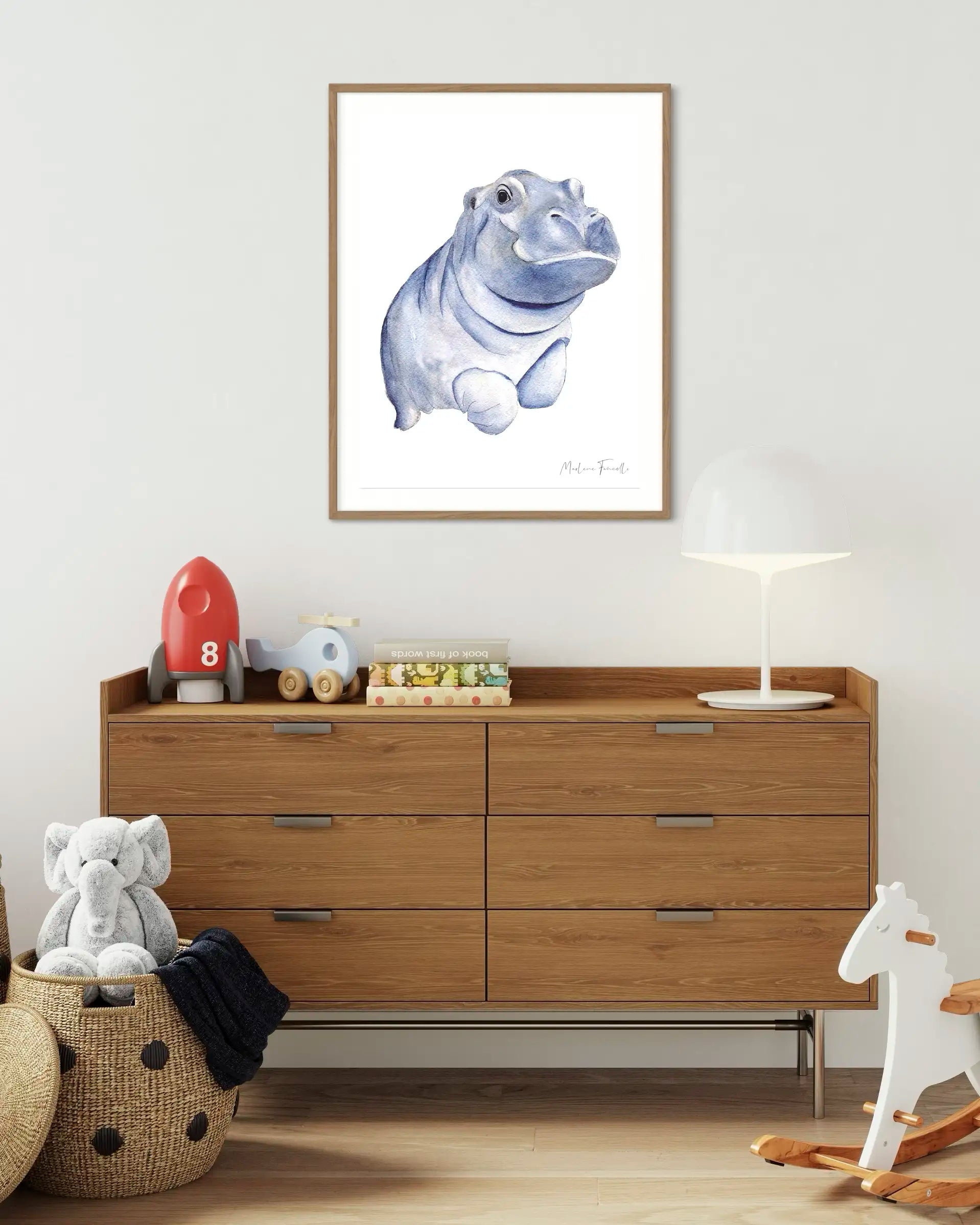 Valer l'hippopotame - Image d'animaux illustrée