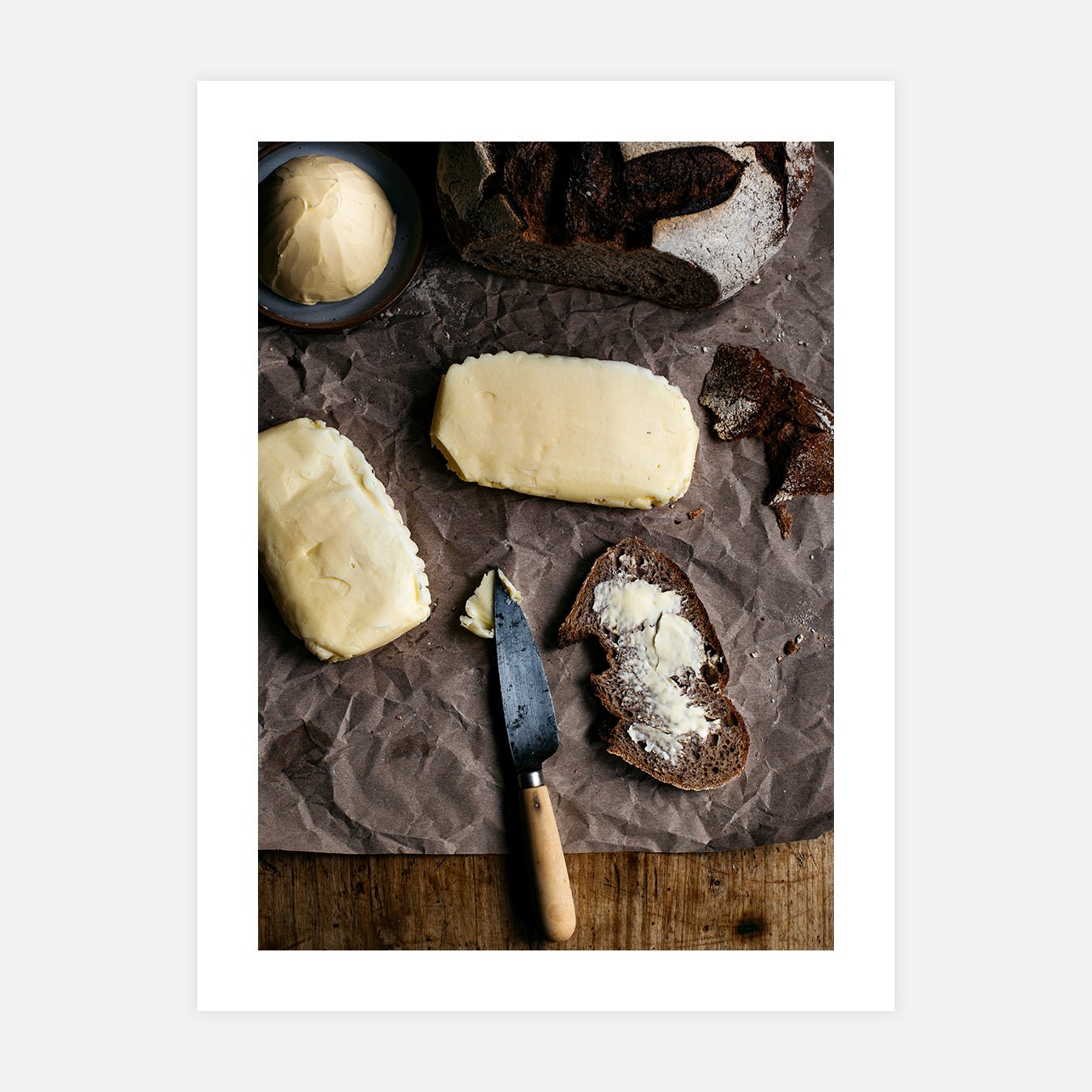 Beurre salé et bon pain - Photo d'art